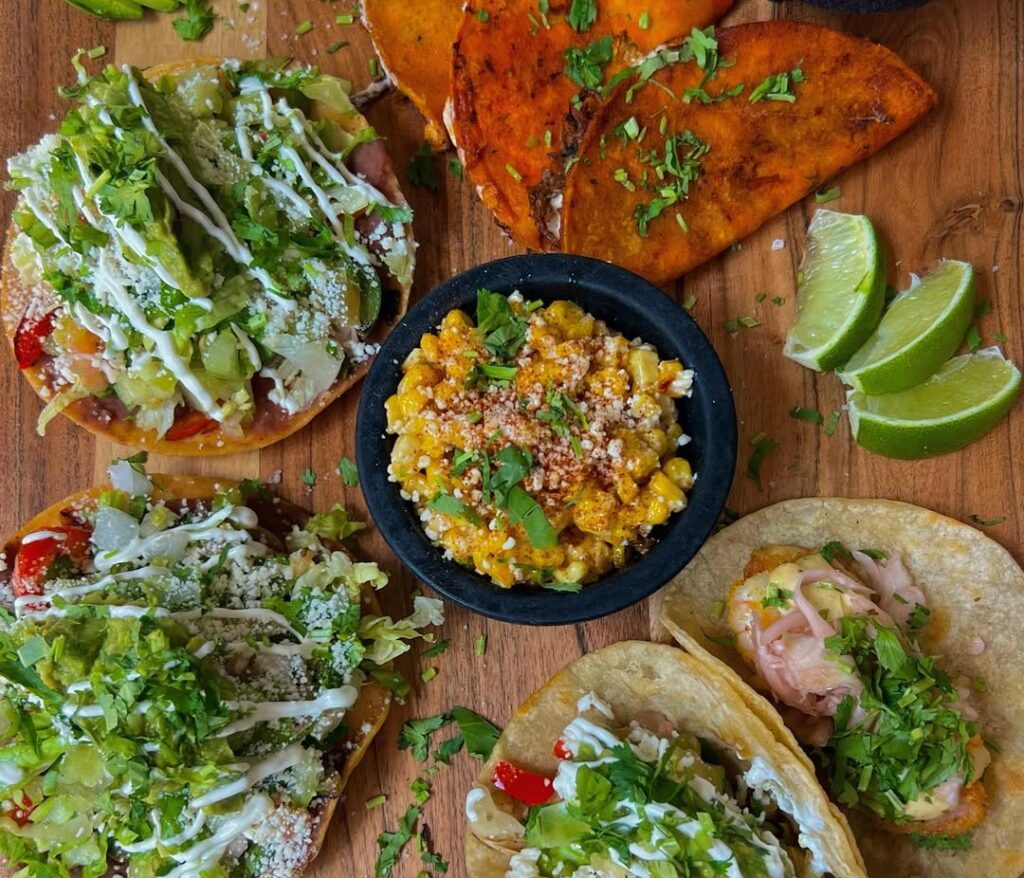 Food on table at Rivales