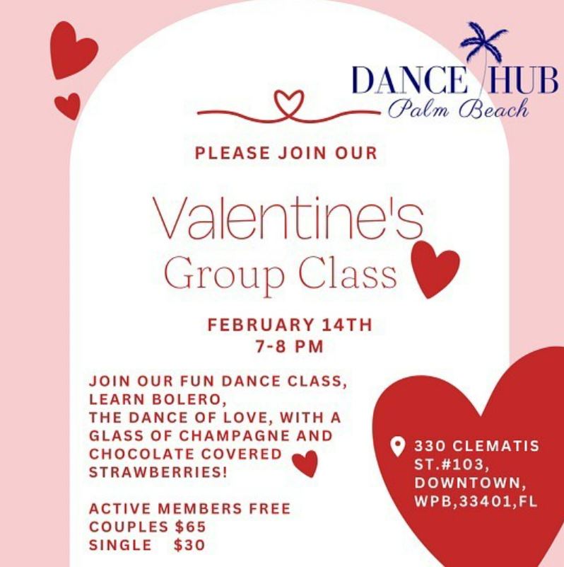 Valentine's Group Class at Dance Hub - West Palm Beach